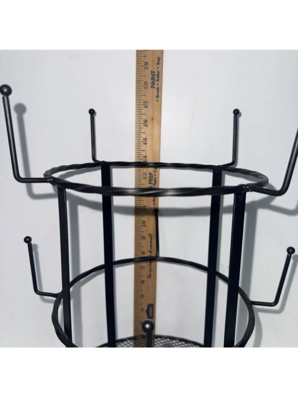 black Metal 3-tier Coffee Mug Tree Countertop Stand Holder W/ Pod Basket